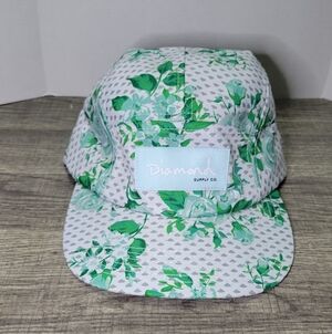 Diamond Supply Co. Kids Floral Cap - Green and White